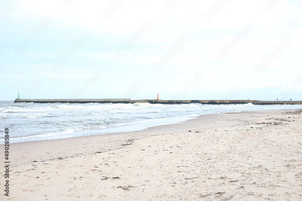 Seaside view with baltic sea near shoreline. Seaside view with baltic sea near shoreline.