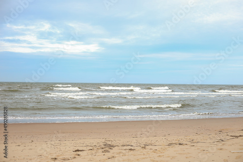 Seaside view with baltic sea near shoreline.