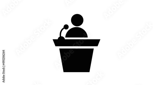 Speaker Icon. Vector isolated flat editable black and white illustration