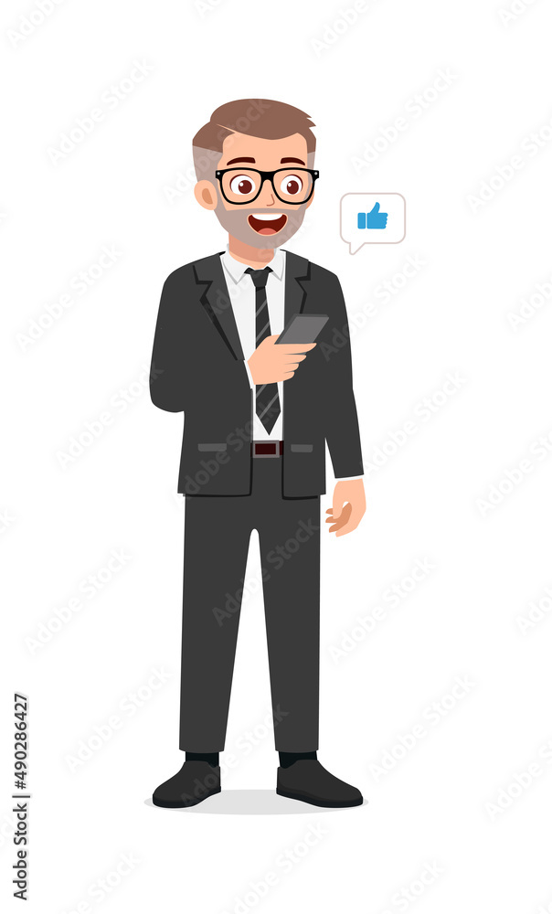 young man get like notification from phone young man get like notification from phone