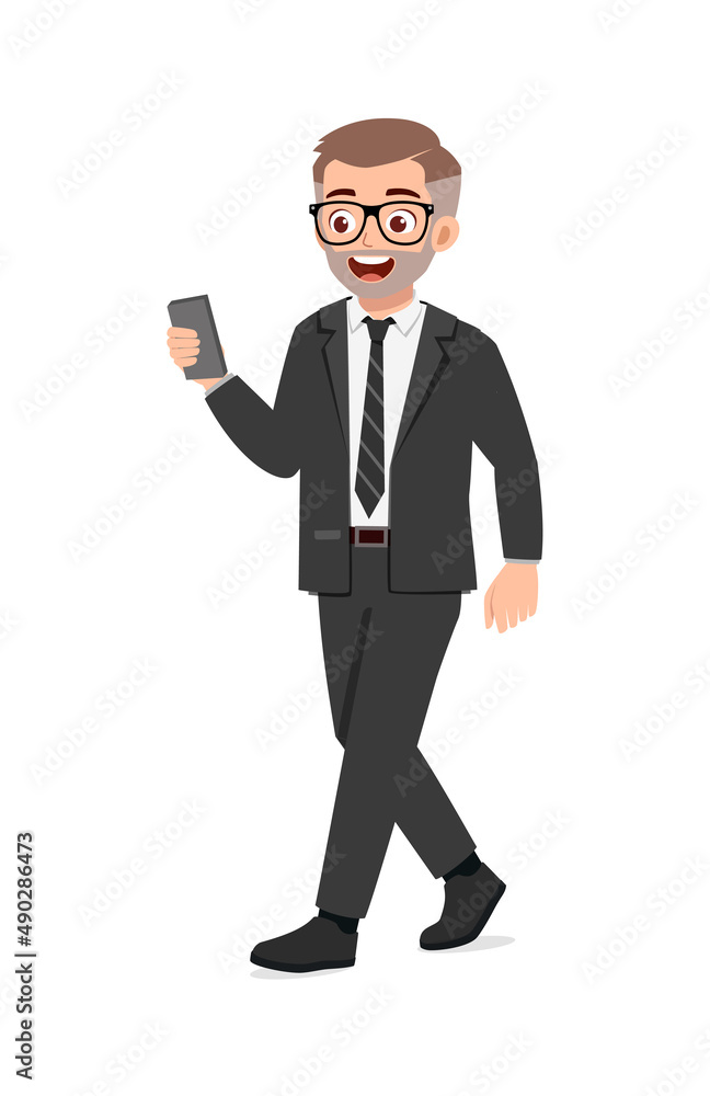 young good looking man walking and using phone young good looking man walking and using phone