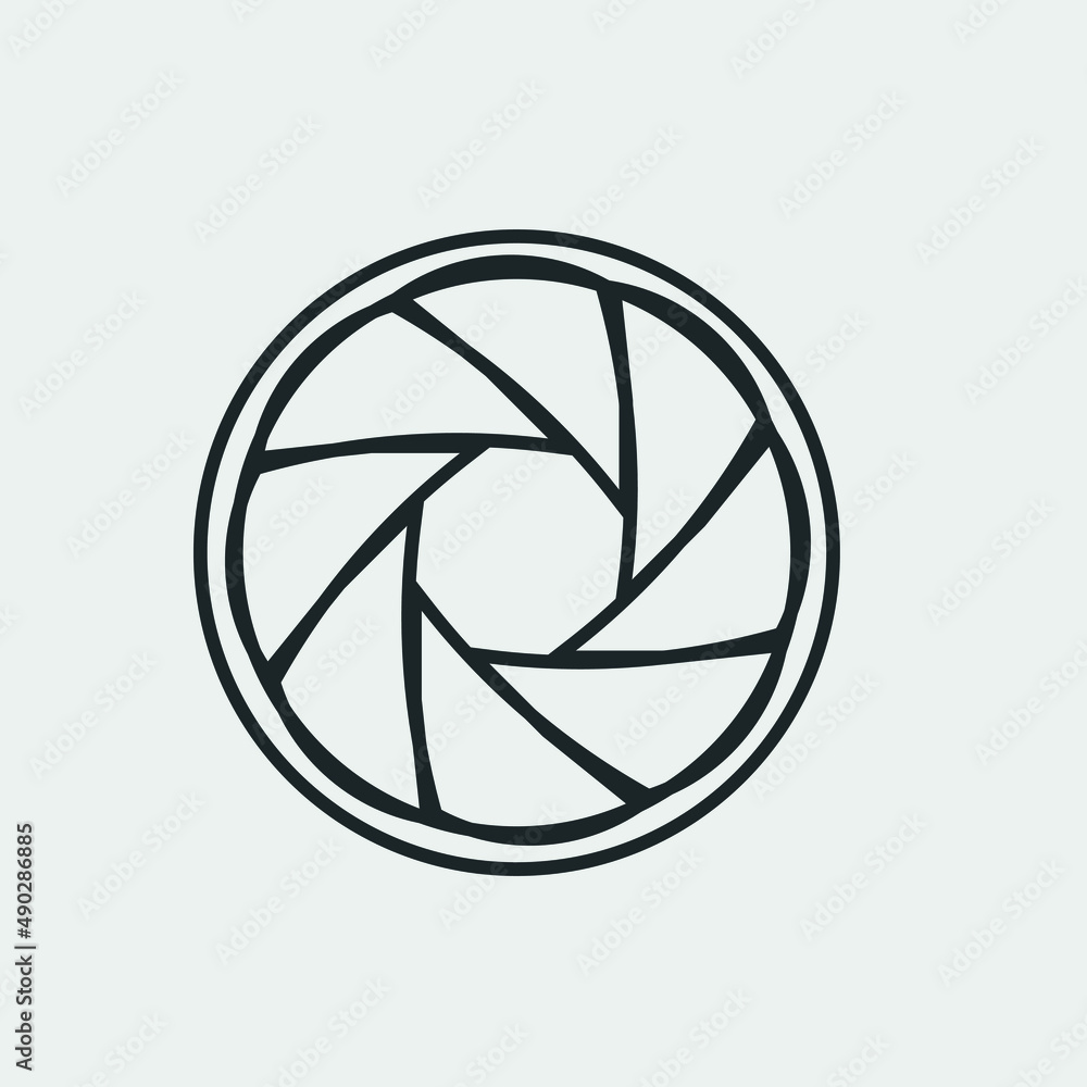 Aperture vector icon illustration sign Aperture vector icon illustration sign