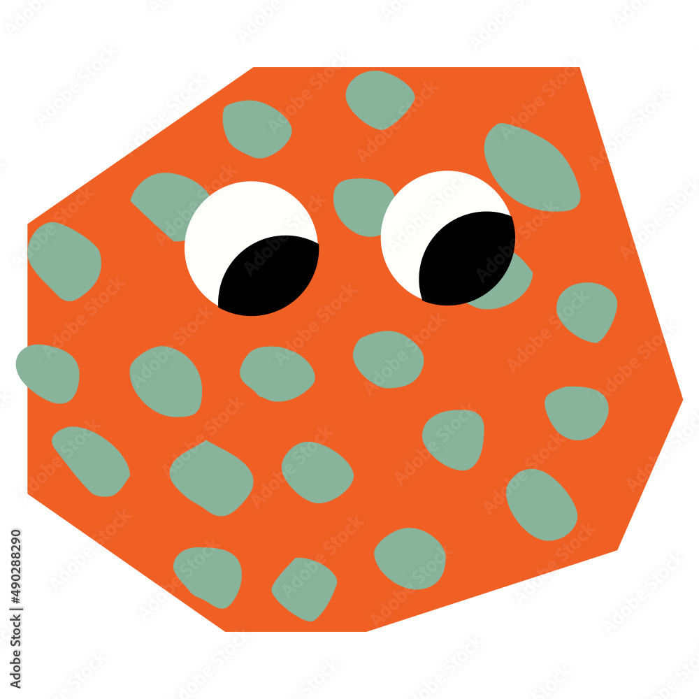 Abstract shape character with pattern vector illustration in flat color design Abstract shape character with pattern vector illustration in flat color design