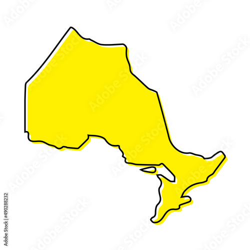 Simple outline map of Ontario is a province of Canada.
