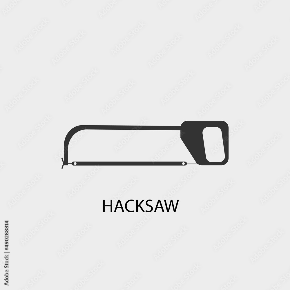 Hacksaw vector icon illustration sign Hacksaw vector icon illustration sign