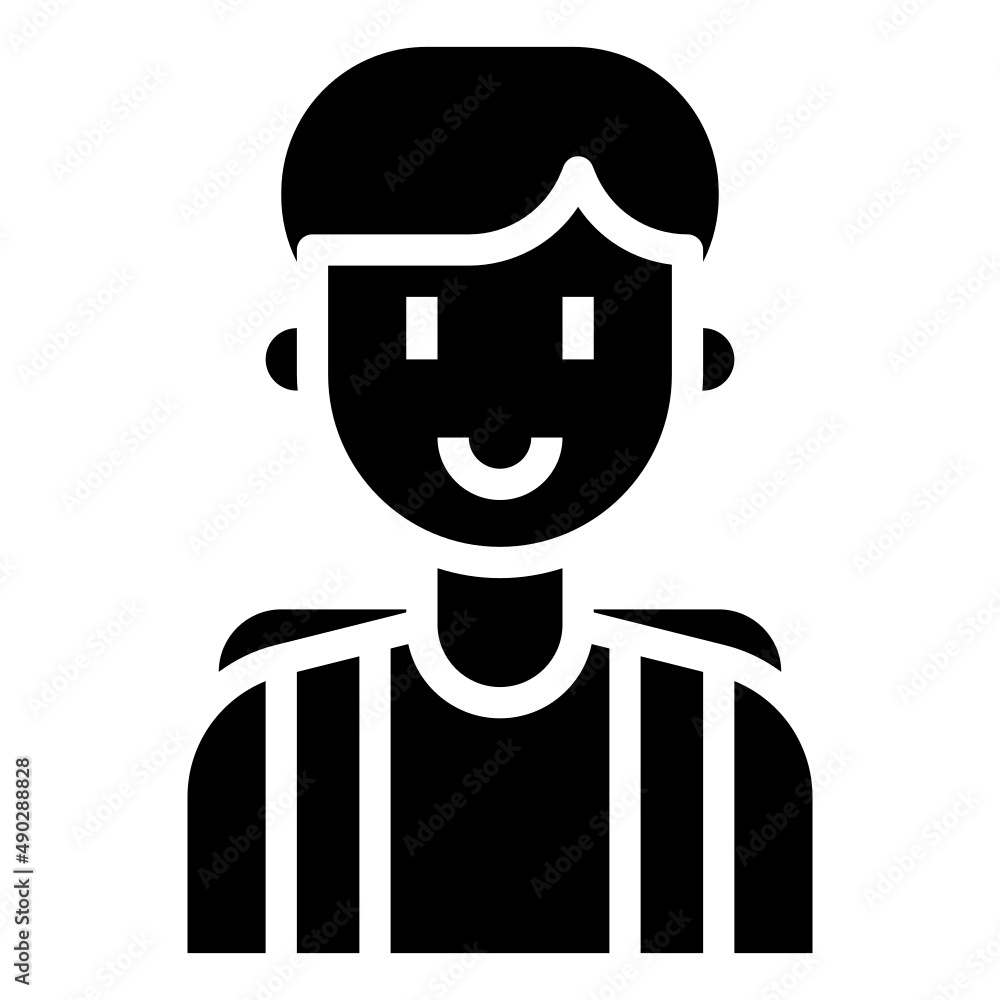 BOY glyph icon,linear,outline,graphic,illustration