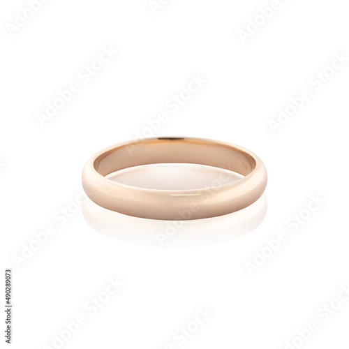 Jewelry gold simple designed wedding ring isolated on white background