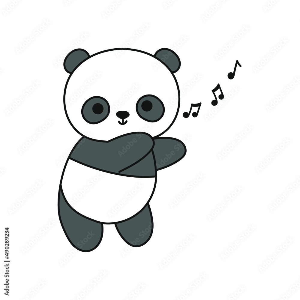 Cute panda bear vector illustration, adorable dancing bear Cute panda bear vector illustration, adorable dancing bear
