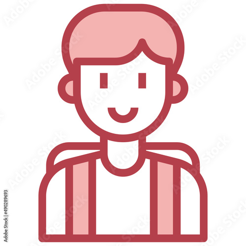 BOY red line icon,linear,outline,graphic,illustration