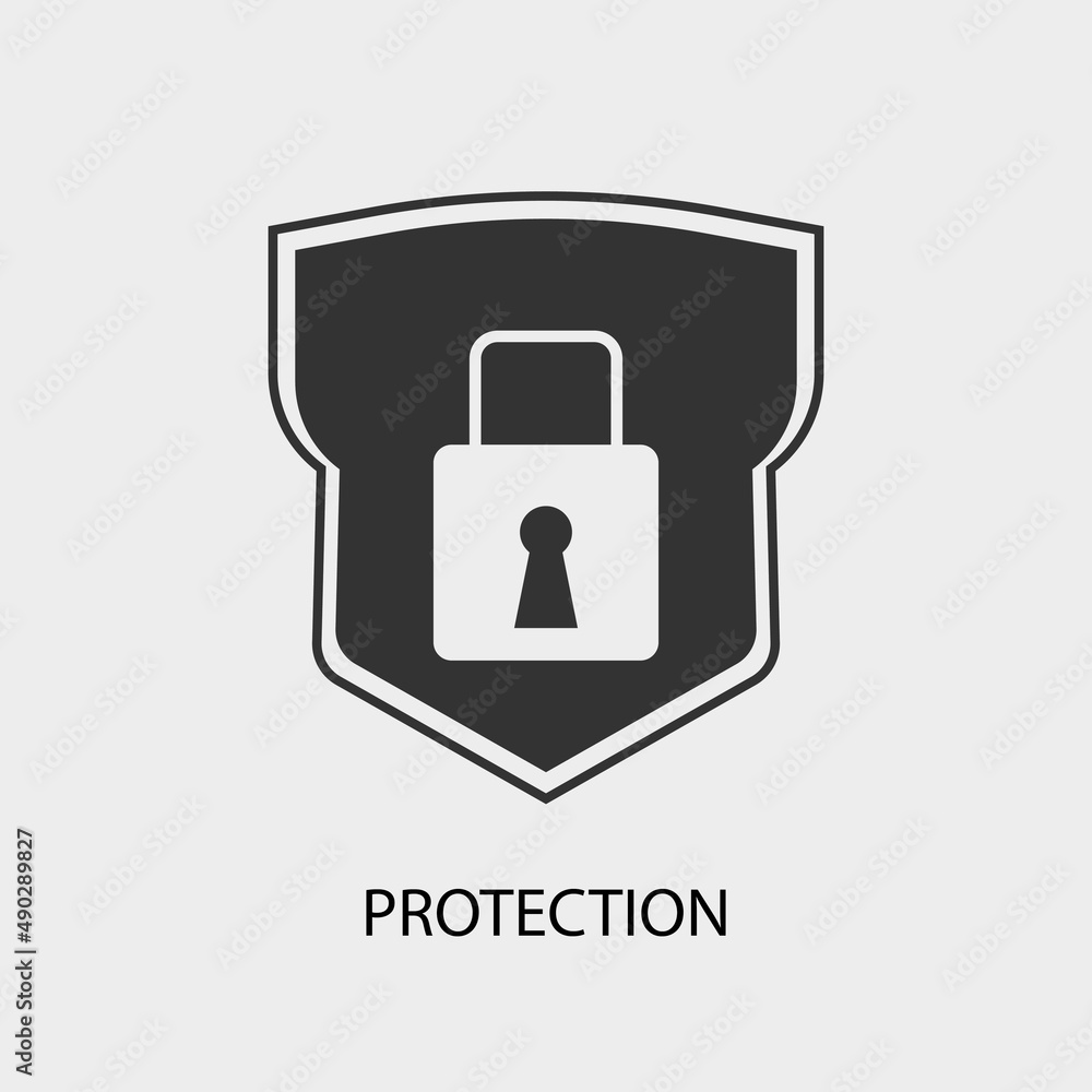 Protection vector icon illustration sign Protection vector icon illustration sign