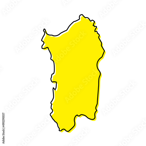 Simple outline map of Sardinia is a region of Italy