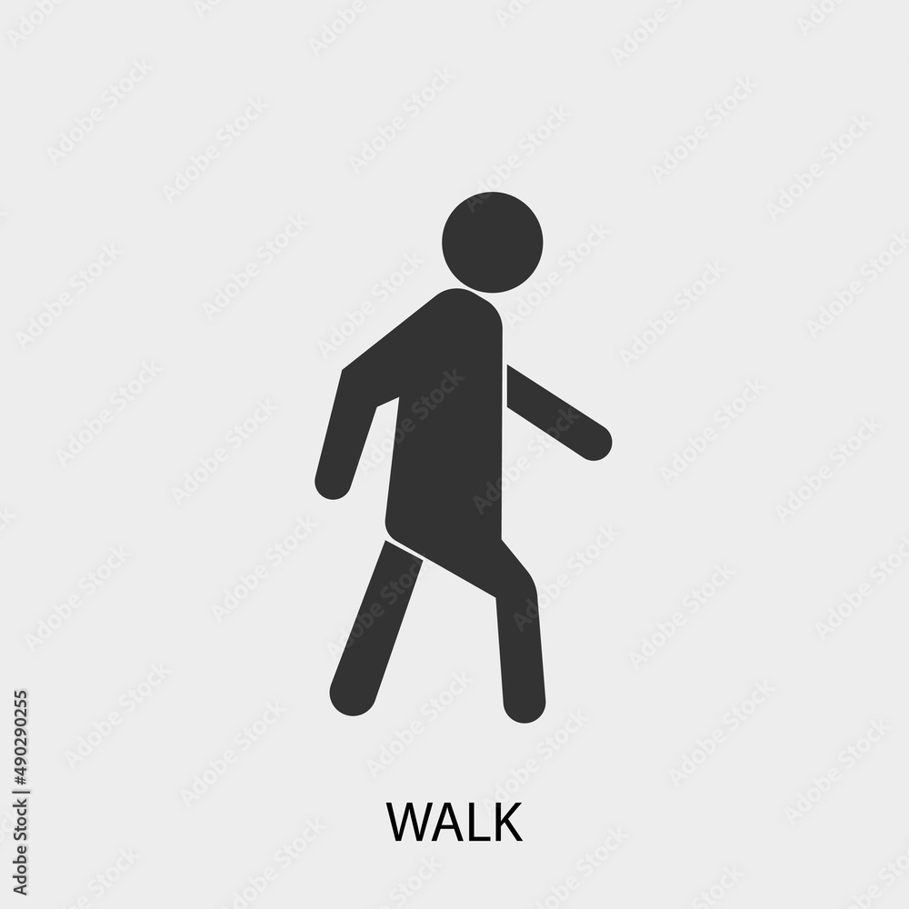 Walk vector icon illustration sign Walk vector icon illustration sign