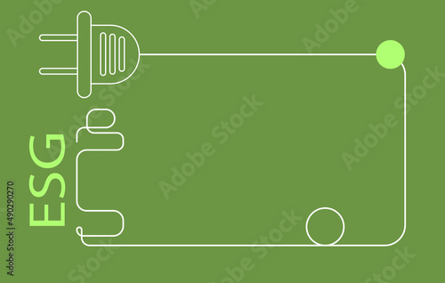 Poster design for sustainable living. ESG, green energy and sustainable industry. The concept of environmental, social and corporate governance, the development of alternative energy sources