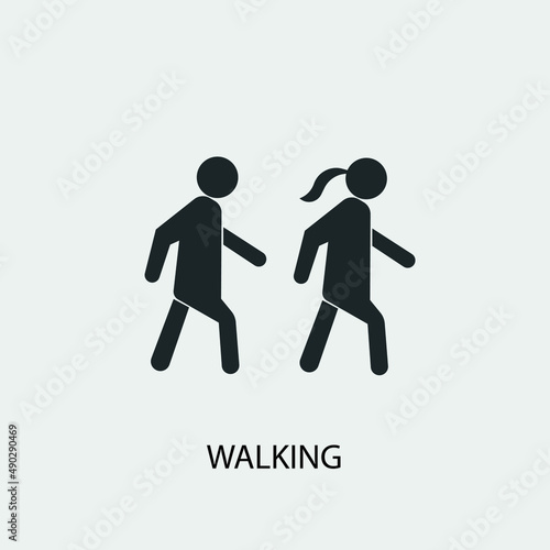 Walking vector icon illustration sign