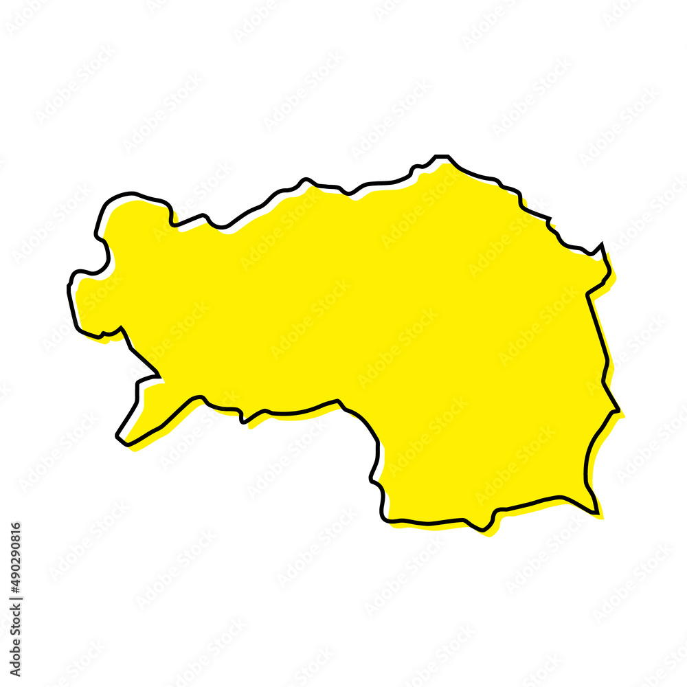 Fototapeta premium Simple outline map of Styria is a state of Austria.