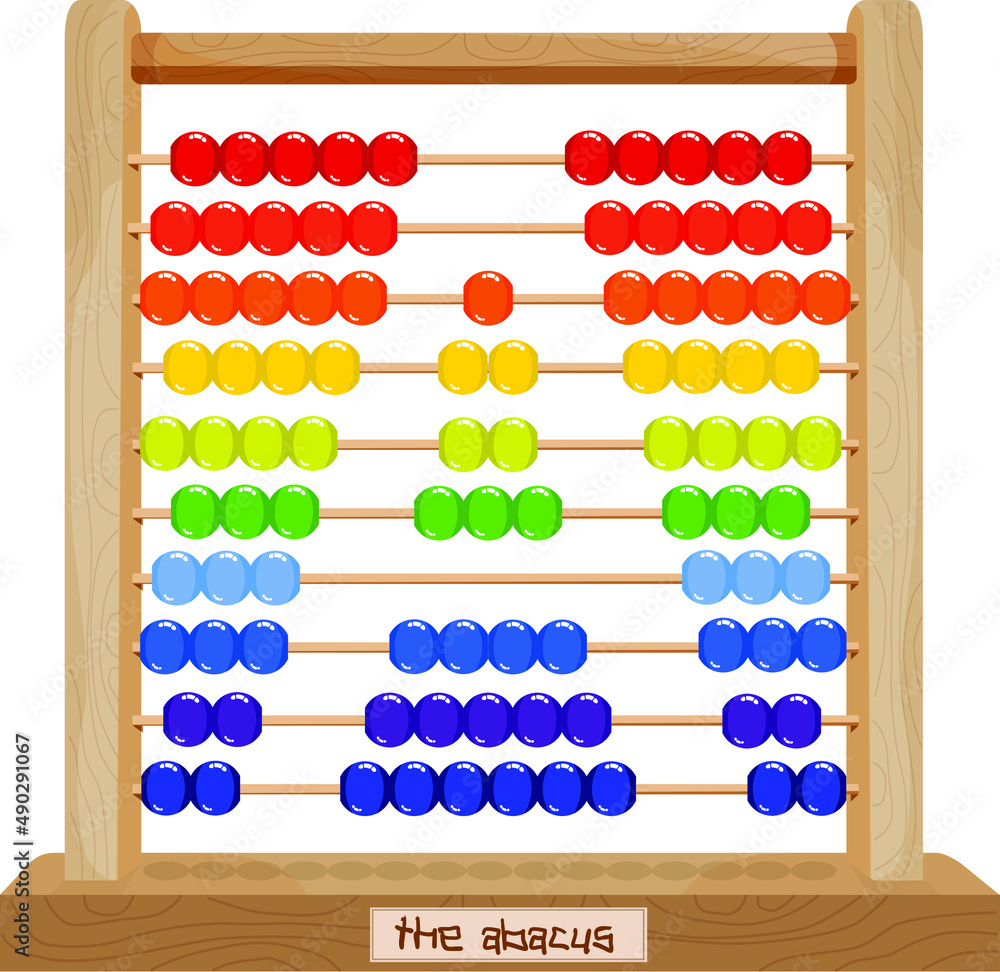 Illustration of an abacus with rainbow colored beads Illustration of an abacus with rainbow colored beads