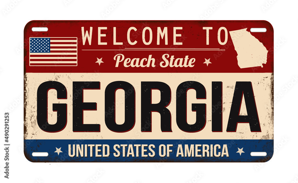 Welcome to Georgia vintage rusty license plate