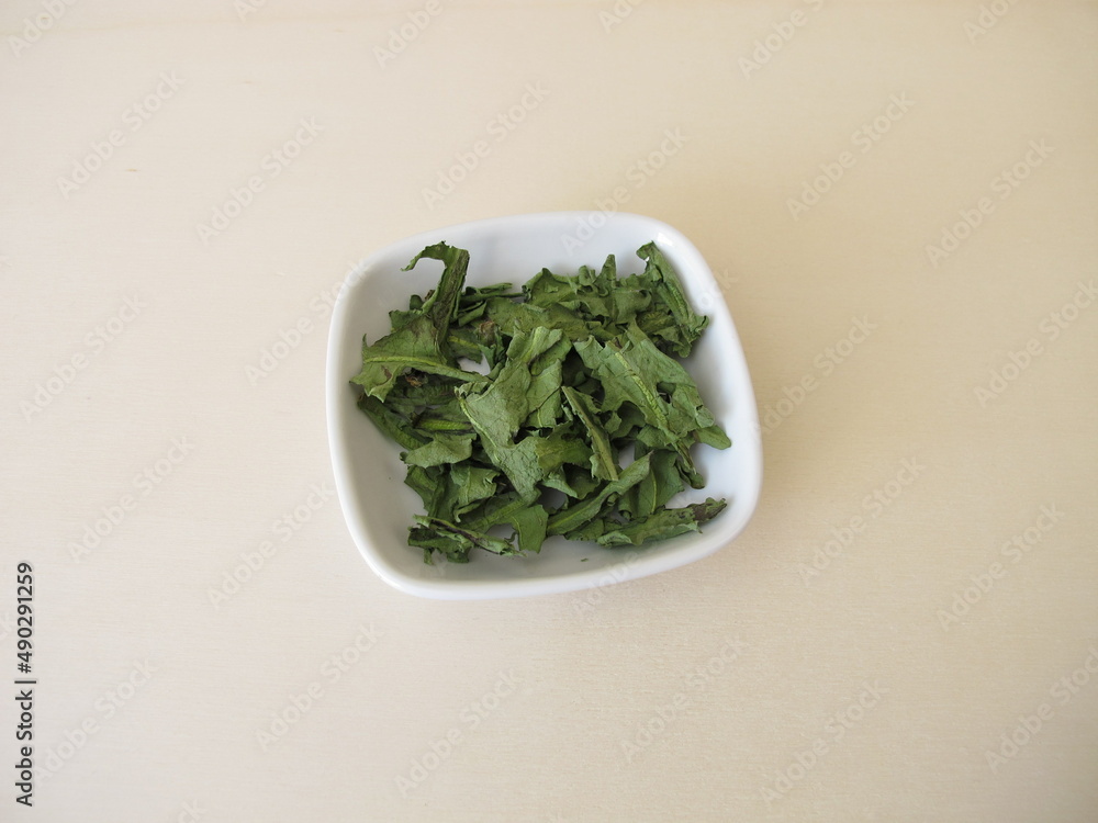 Dandelion herbs, dried leafes for herbal tea Dandelion herbs, dried leafes for herbal tea
