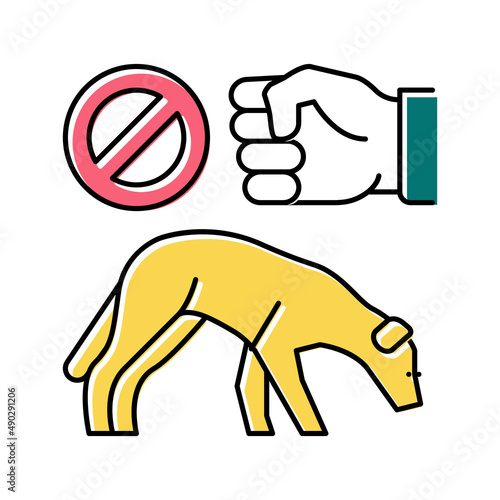 stop beat dogs color icon vector illustration
