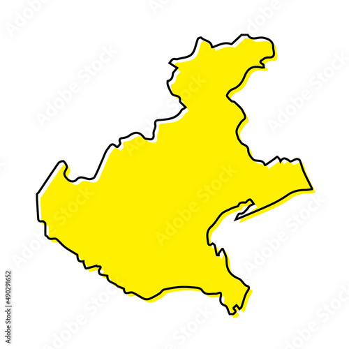 Simple outline map of Veneto is a region of Italy