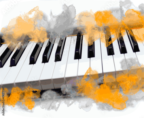 Piano - 7. Music graphic with piano in vector quality.
