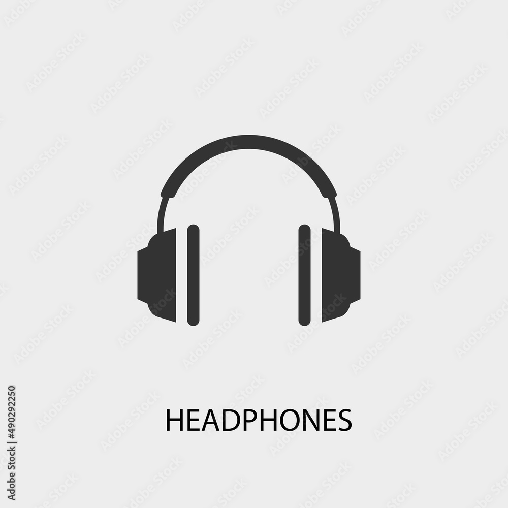 Headphones vector icon illustration sign Headphones vector icon illustration sign