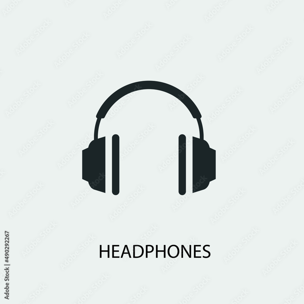 Headphones vector icon illustration sign Headphones vector icon illustration sign