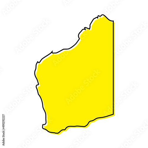 Simple outline map of Western Australia is a state of Australia.
