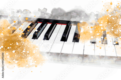 Piano - 9. Music graphic with piano in vector quality.