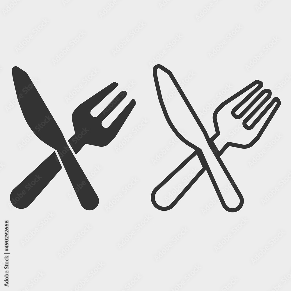 Knife and folk set vector icon illustration sign Knife and folk set vector icon illustration sign