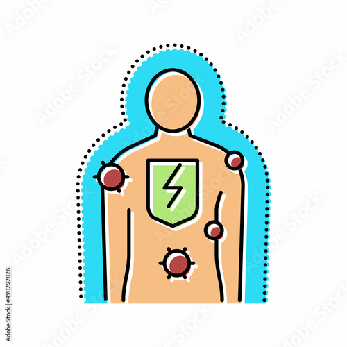 immunodeficiencies human color icon vector illustration