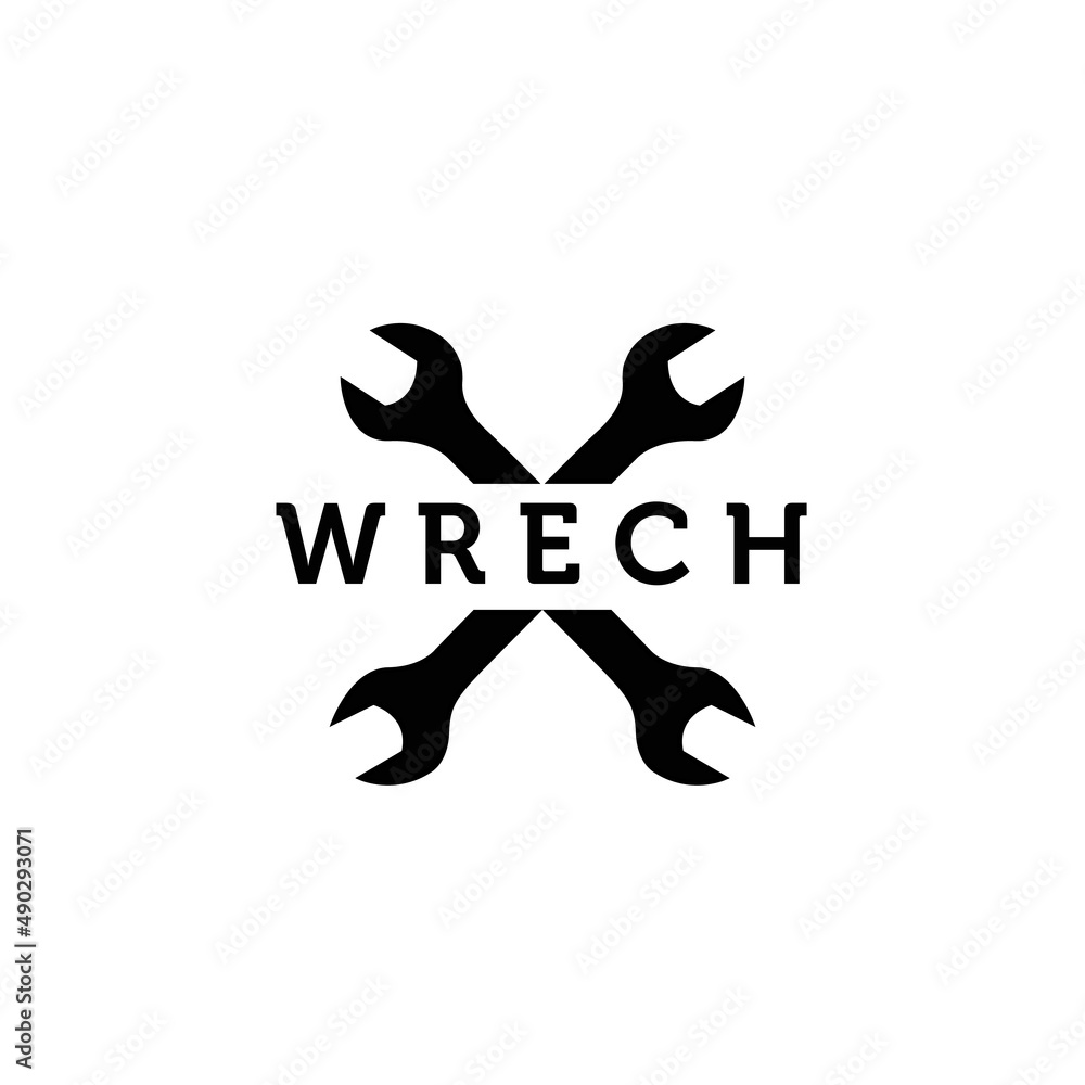 line art wrech logo simple design illustration line art wrech logo simple design illustration