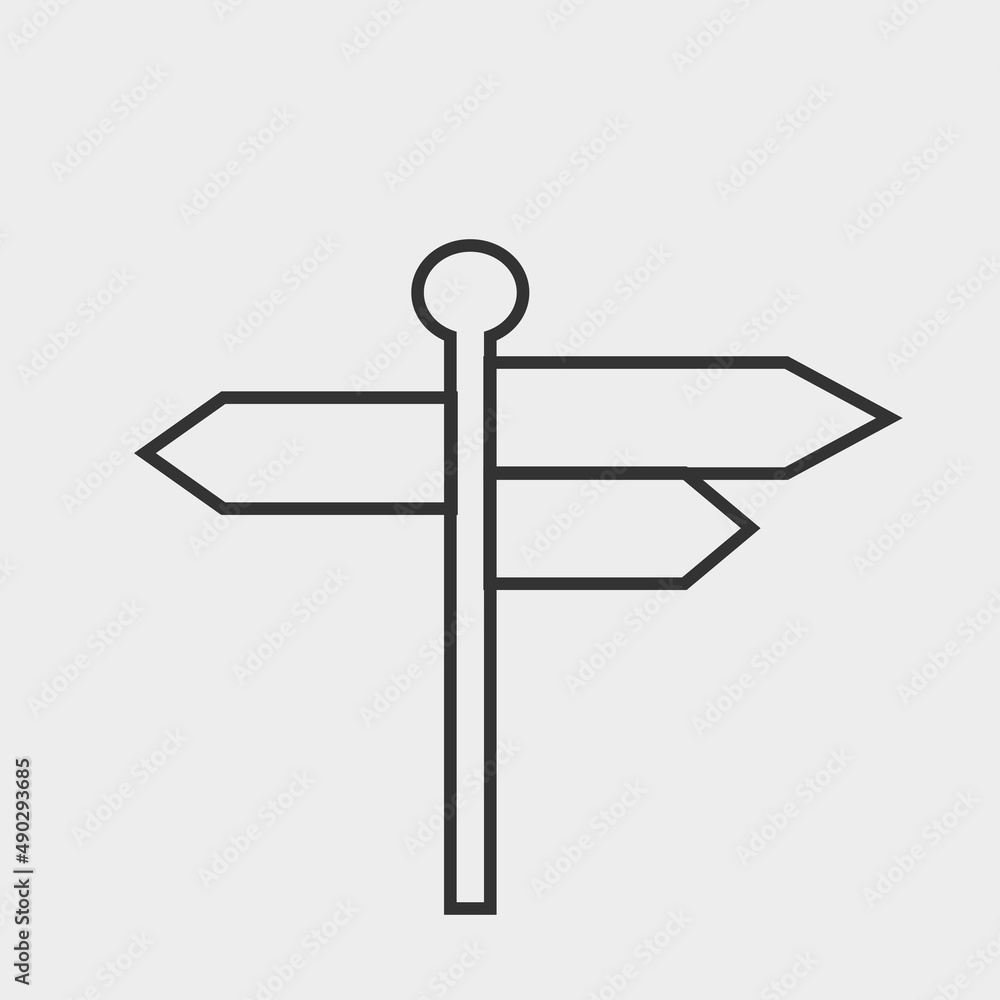 Fototapeta premium Signpost vector icon illustration sign