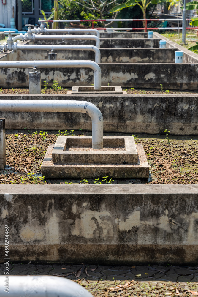 custom made wallpaper toronto digitalSludge drying bed in waste-water treatment plant system, brown sand in unplanted drying bed. Waste management facility from urban city.