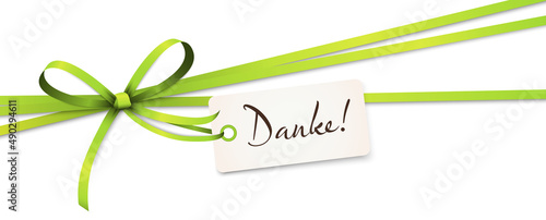ribbon bow with greetings thanks