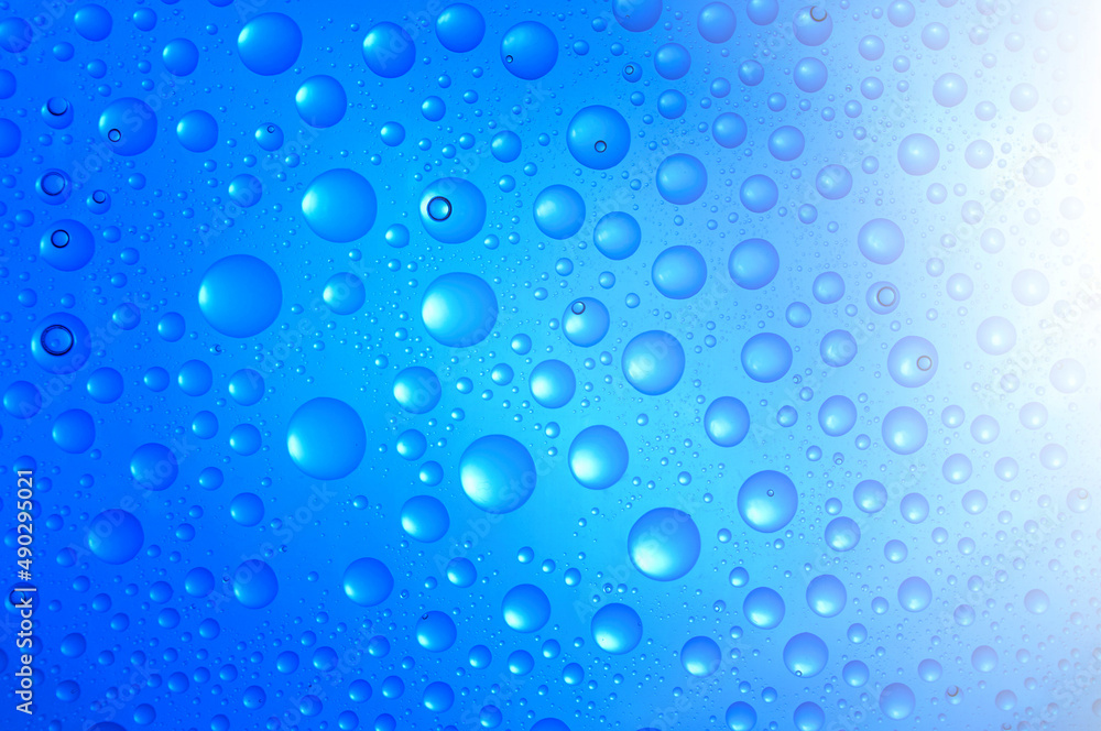 water drops over blue background