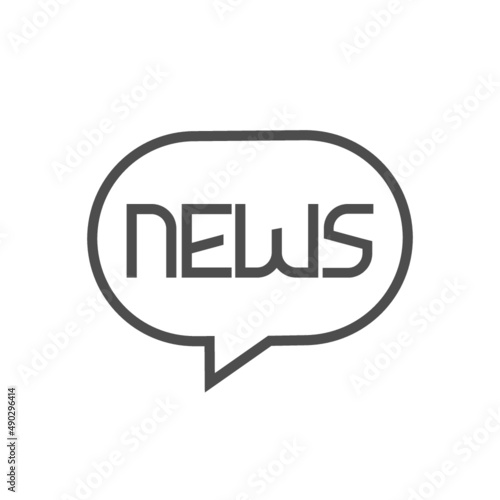 Speech bubble news concept icon isolated on white background
