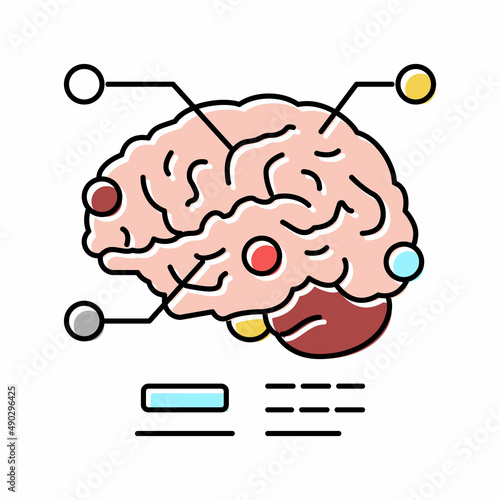neurotraumatology health research color icon vector illustration