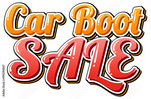 Car boot sale typography design