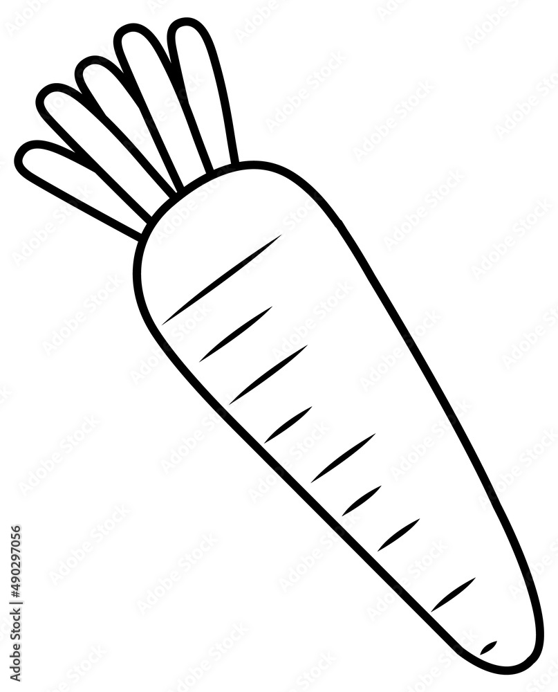 Carrot doodle outline for colouring Carrot doodle outline for colouring