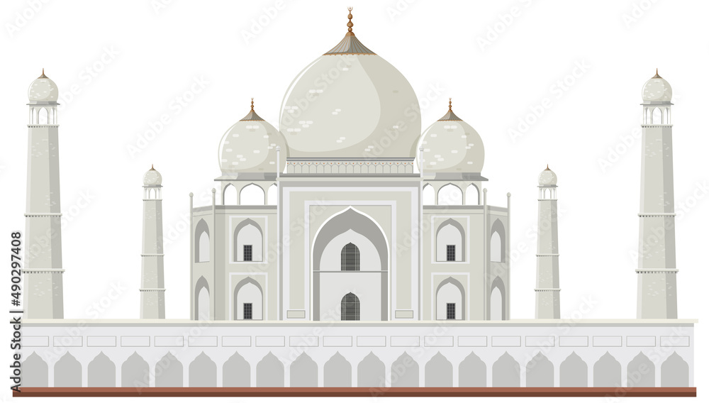 Mosque building on white background