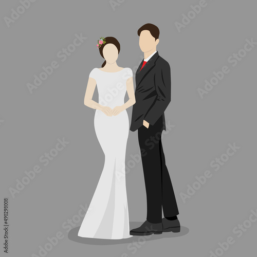 bride and groom on wedding day
