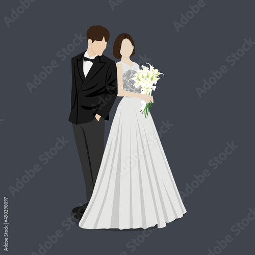 bride and groom on wedding day
