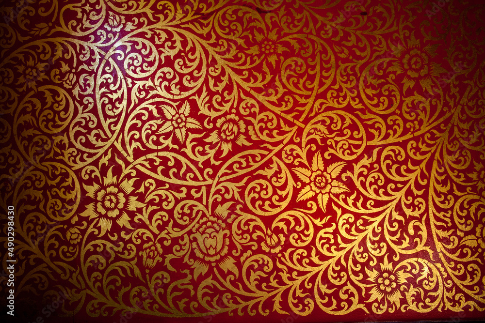 Background with golden floral ornament