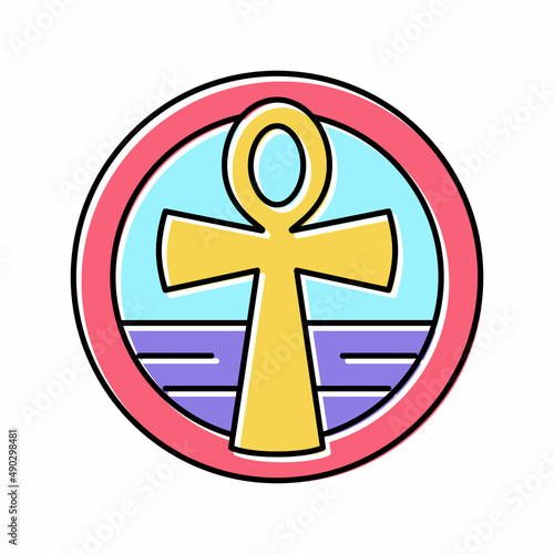 cross ankh color icon vector illustration