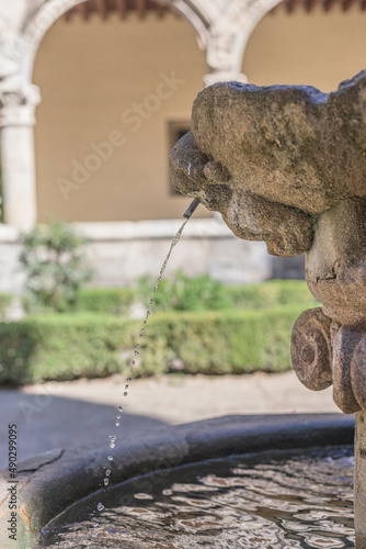 Stone fountain in a patio in Extremadura