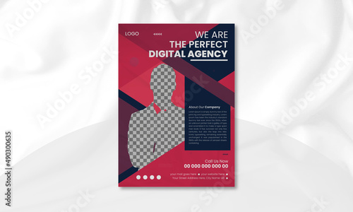 Modern Digital Marketing Business Agency Flyer Design Template. Brochure cover banner design, business posters, modern business banners and leaflets. marketing leaflets.