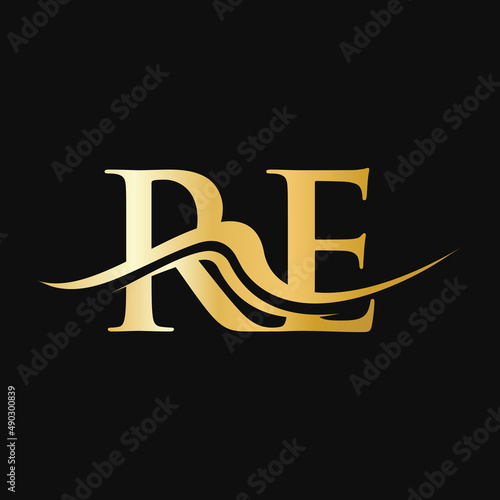 Letter RE Logo Design. Initial RE Logotype Template For Business And Company Logo
