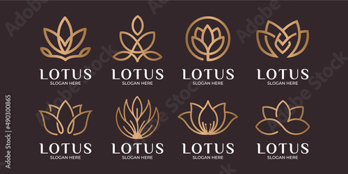 minimalist lotus flower logo collection