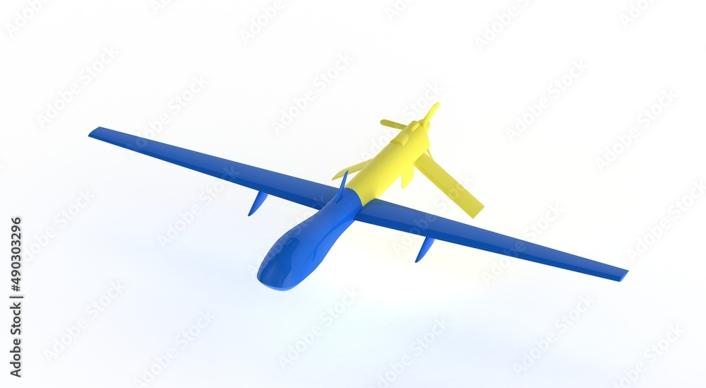 Ukrainian military combat drone 3D rendering Ukrainian military combat drone 3D rendering